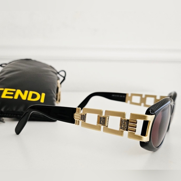 Fendi Black Chain-link Zucca FF Sunglasses main image 4